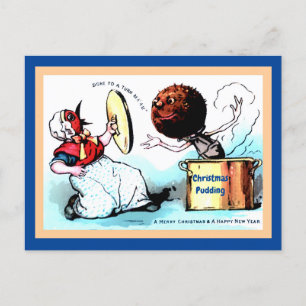 Strange, Weird Funny Christmas Pudding Bird Person Postcard