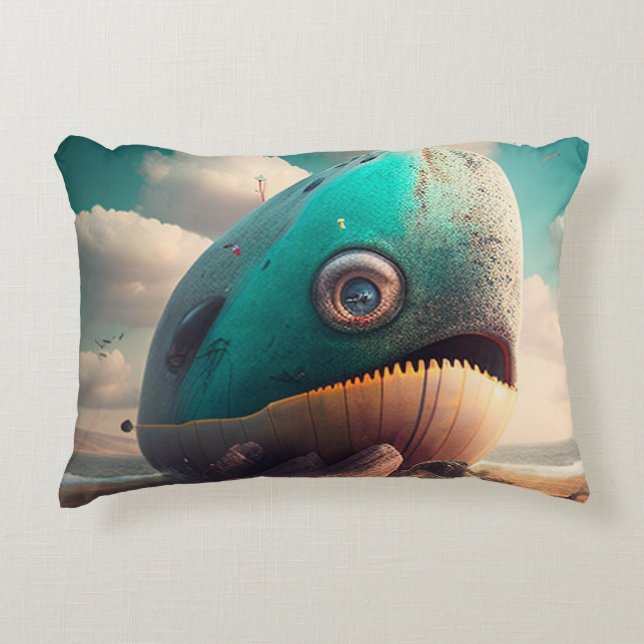Strange Whale Accent Pillow (Front)