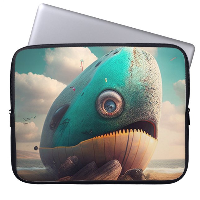 Strange Whale Laptop Sleeve (Front)