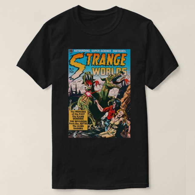 Strange Worlds Astounding Super Science Fantasies T-Shirt (Design Front)