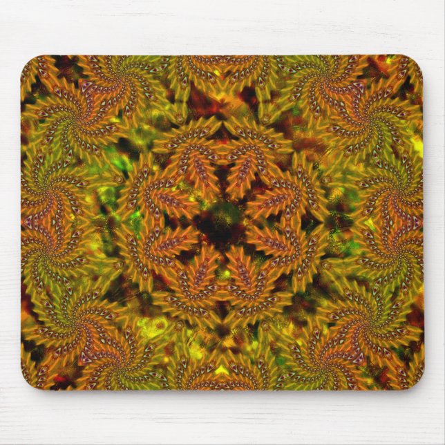 Strange yellowish kaleidoscope over abstract image mouse pad (Front)