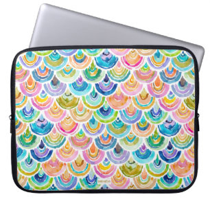 STRANGEBOW Rainbow Watercolor Fish Scale Laptop Sleeve