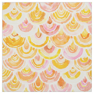 STRANGEBOW Yellow Watercolor Fish Scale Fabric