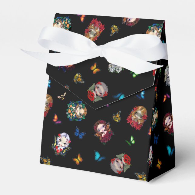 Strangeling Fairies & Butterflies (black) Favor Box (Front Side)