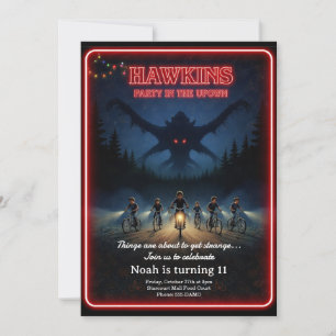 Stranger Things Inspired Hawkins Birthday Party In Invitation