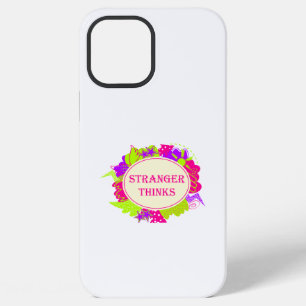 Stranger thinks quote in 80s tv show style iPhone 12 pro max case