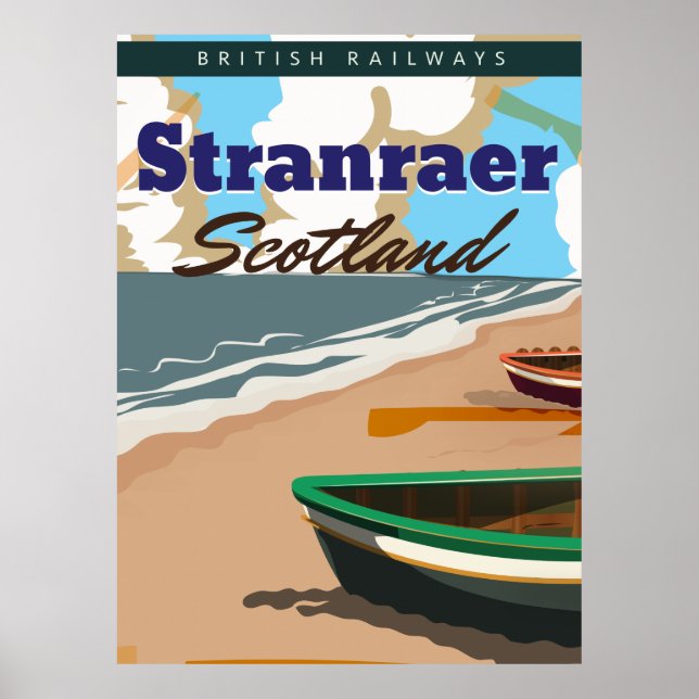 Stranraer Scotland vintage travel poster (Front)