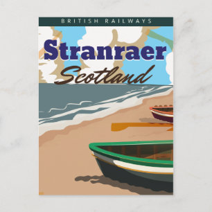 Stranraer Scotland vintage travel poster Postcard