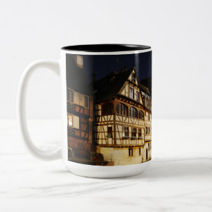 Strasbourg at night travel Two-Tone coffee mug