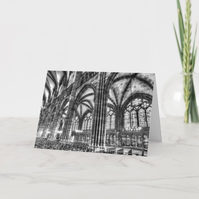 Strasbourg Cathedral Stained Glass Card (Front)