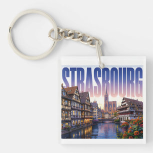 Strasbourg France Travel Fairytale Canal Beauty Keychain