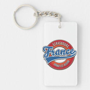 Strasbourg Grand Est region France Retro logo  Keychain