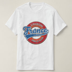 Strasbourg Grand Est region France Retro logo  T-Shirt