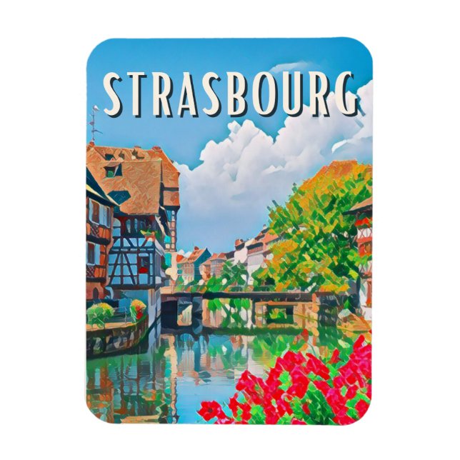 Strasbourg Photo Vintage  Magnet (Vertical)