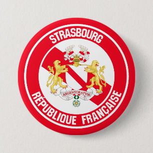 Strasbourg Round Emblem 3 Inch Round Button