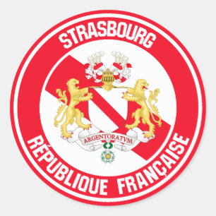Strasbourg Round Emblem Classic Round Sticker