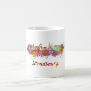 Strasbourg skyline in watercolor coffee mug