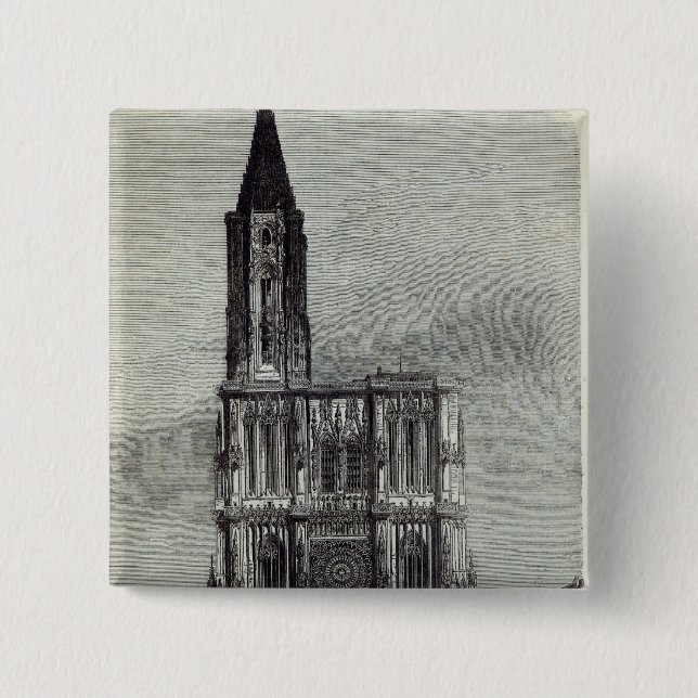 Strasburg Cathedral 2 Inch Square Button (Front)