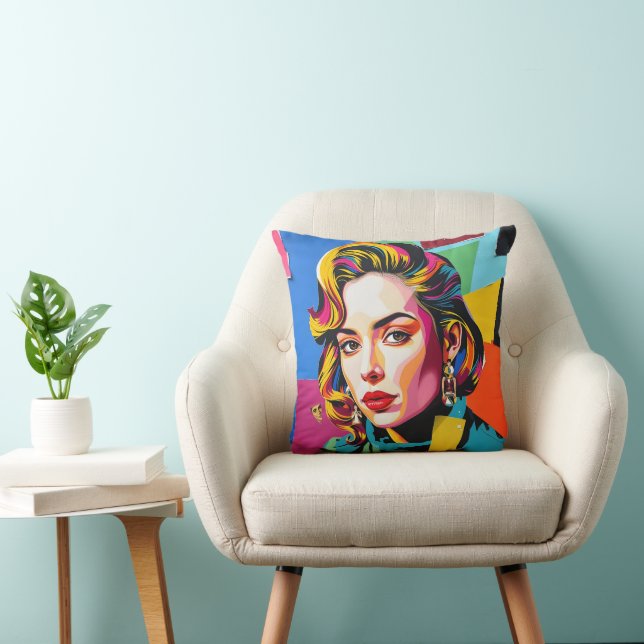 “Strasha” - Gloss Pop Collage Dream Throw Pillow (Chair)