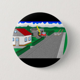 Straßen und Hausbau 2 Inch Round Button