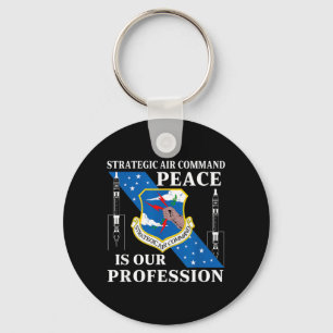 Strategic Air Command USAF Cold War Peace is Keychain