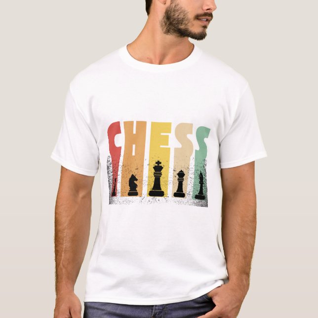 Strategic Vintage Chess: Bold Letters  T-Shirt (Front)