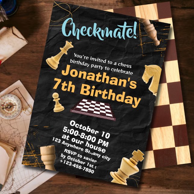 Stratégie Échecs Anniversaire Invitation Amusants  (Créateur téléchargé)