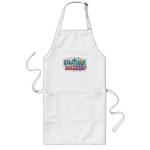Strategize Success Chess King Motivational T-Shirt Long Apron