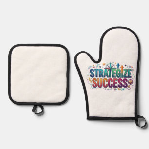 Strategize Success Chess King Motivational T-Shirt Oven Mitt & Pot Holder Set