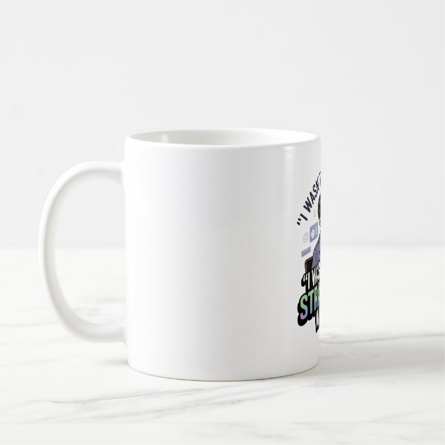 Strategizing with AI – Funny Daydreaming Slogan Coffee Mug (Left)