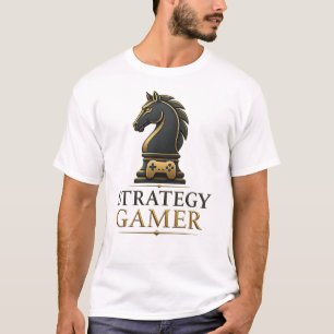 Strategy Gamer Chess Knight Minimalist T-Shirt Des