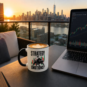 Strategy or Emotions Bull Trading Mindset Design Mug