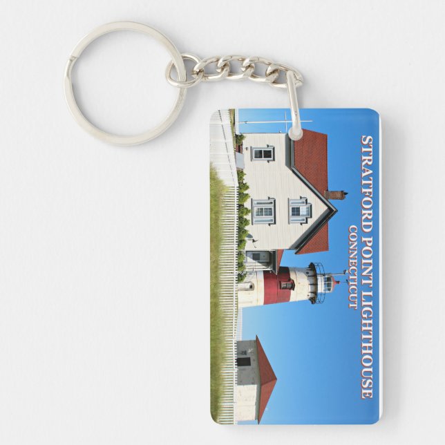 Stratford Point Lighthouse, Connecticut Keychain (Front)