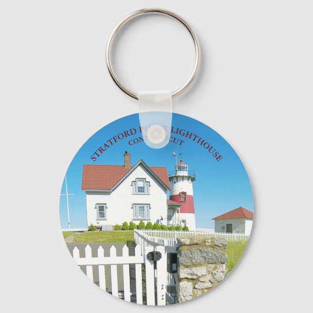 Stratford Point Lighthouse, Connecticut Keychain (Front)