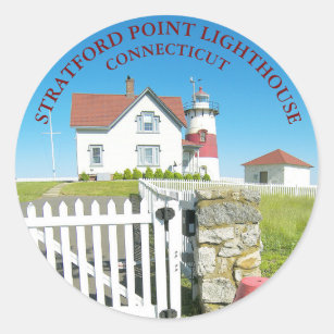 Stratford Point Lighthouse, CT Round Stickers