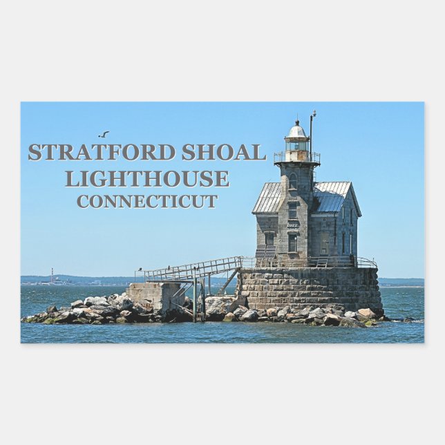 Stratford Shoal Lighthouse, Connecticut Sticker (Front)