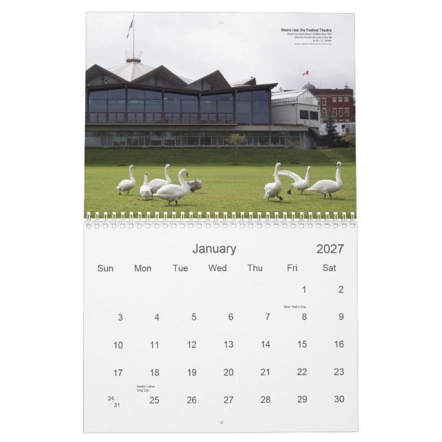 Stratford Swans Calendar (Jan 2027)