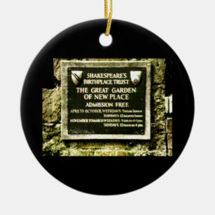 Stratford-upon-Avon England 1986 Shakespeare's Bir Ceramic Ornament