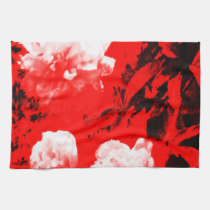 Stratford-upon-Avon White Flowers In The Red jGibn Kitchen Towel