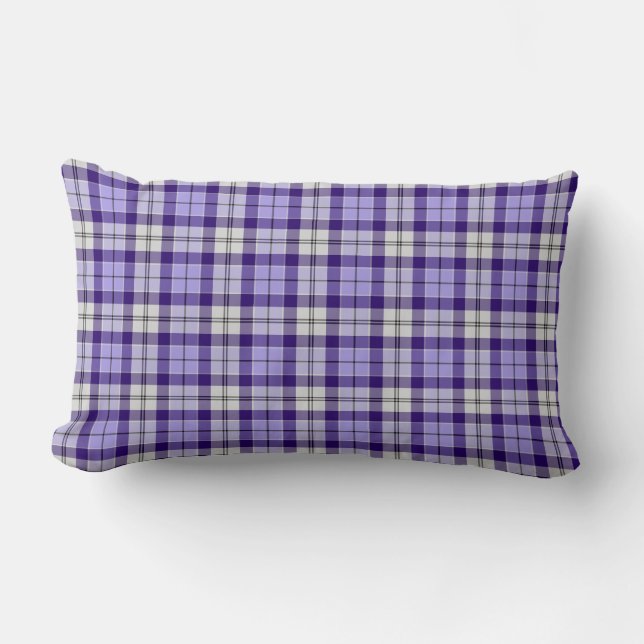 Strathclyde  District Tartan Purple Plaid Lumbar Pillow (Front)