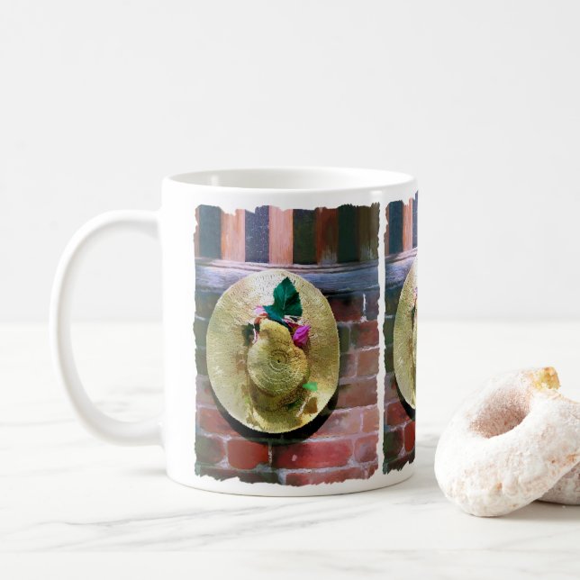 STRAW BONNET COFFEE MUG (With Donut)