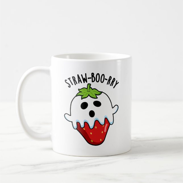Straw-boo-rry  Funny Strawberry Pun  Coffee Mug (Left)