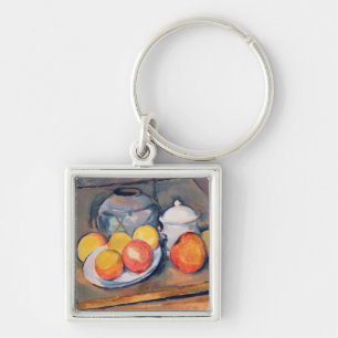 Straw-covered vase keychain