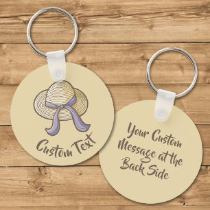 Straw Hat Beige Keychain