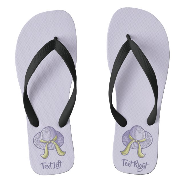 Straw Hat Lilac Flip Flops (Footbed)