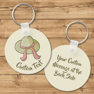 Straw Hat Yellow Keychain