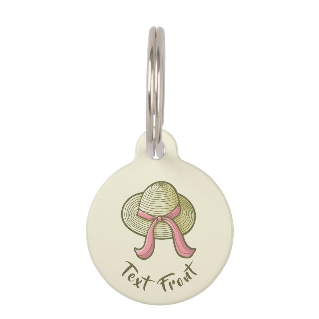 Straw Hat Yellow Pet Tag (Front)