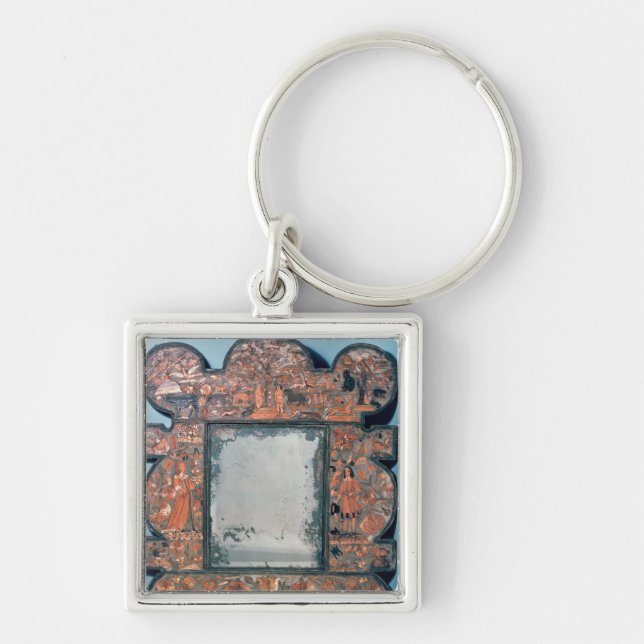 Straw-work mirror frame, 1670-80 keychain (Front)