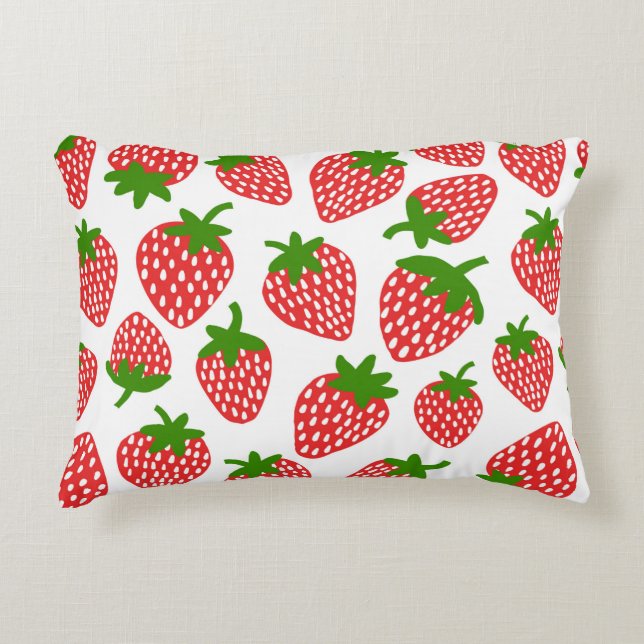 Strawberrie seamless pattern. Vintage illustration Accent Pillow (Front)