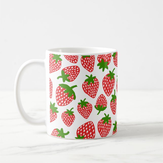 Strawberrie seamless pattern. Vintage illustration Coffee Mug (Left)